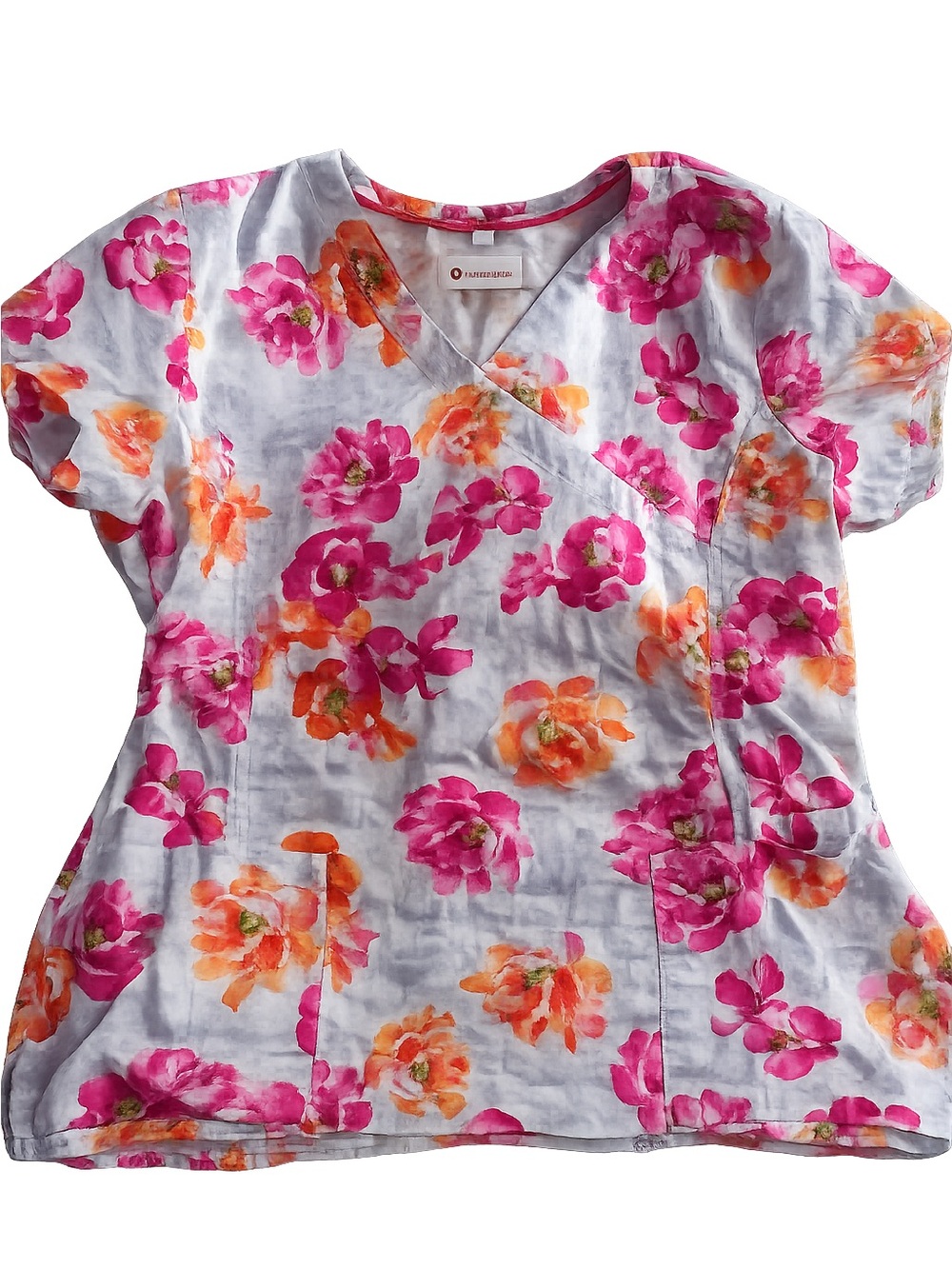 Floral Scrub Top with pockets
